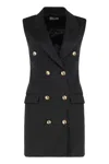 Elisabetta Franchi Sleeveless Tailored Dress In Black