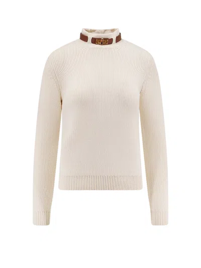 Elisabetta Franchi Wool Blend Sweater In White