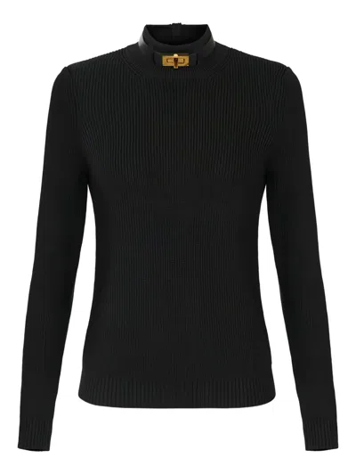 Elisabetta Franchi Wool Blend Sweater In Black