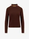 Elisabetta Franchi Wool-blend High-neck Sweater In Brown