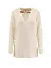 Elisabetta Franchi Wool Blend Sweater In Neutral
