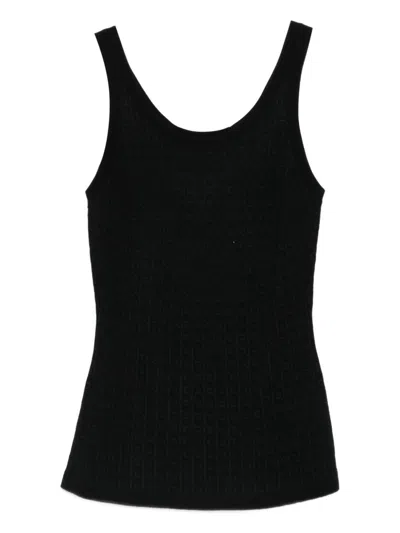 Elisabetta Franchi Wool Blend Tank Top In Black