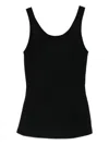Elisabetta Franchi Fitted Scoop Neck Sleeveless Textured Top In Black