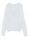 Elisabetta Franchi Wool Blend Tricot V-neck Sweater Clothing In Blue