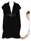 Elisabetta Franchi Wool Belted Coat In Black