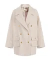 Elisabetta Franchi Double-breasted Coat Coats And Trench Coats White In Neutral