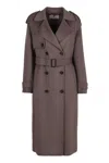 Elisabetta Franchi Chic Wool Double-breasted Trench Jacket In Gray