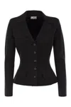 Elisabetta Franchi Wool Fabric Jacket In Black