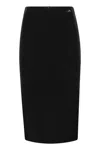 Elisabetta Franchi Wool Fabric Skirt In Black