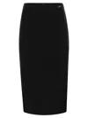 Elisabetta Franchi Wool Fabric Skirt In Black