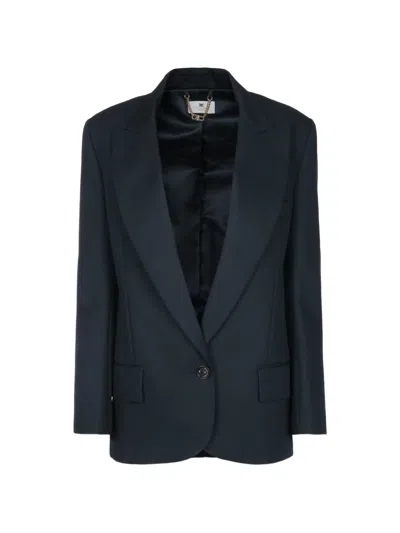 Elisabetta Franchi Oversized Single-breasted Blazer In Blue