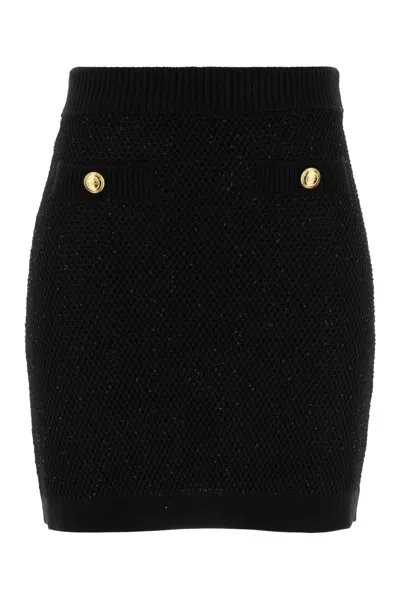 Elisabetta Franchi Wool Knitted Skirt In Black