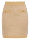 Elisabetta Franchi Knitted Mini Skirt With Sequins Clothing In Gold