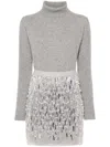 Elisabetta Franchi Wool Mini Dress Set In Grey