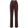 Elisabetta Franchi Contrast-topstitching Wool Straight Trousers