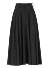 Elisabetta Franchi Wool Pleated Skirt In Black