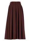 Elisabetta Franchi Wool Pleated Skirt In Burgunderrot