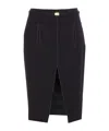 Elisabetta Franchi Belted Skirt With Front Split And Pockets In Black