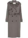Elisabetta Franchi Chic Wool Double-breasted Trench Jacket In Grau