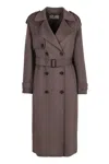 Elisabetta Franchi Chic Wool Double-breasted Trench Jacket In Grey