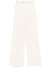 Elisabetta Franchi Wool Trousers In Neutrals