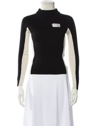 Pre-owned Elisabetta Franchi Wool Turtleneck Sweater In Black