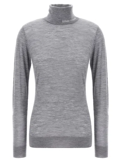 Elisabetta Franchi Turtleneck Long-sleeved Jumper In Grey