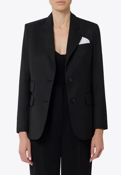 Elisabetta Franchi Wool-blend Single-breasted Blazer In Black