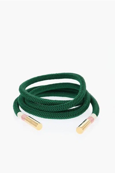 Elisabetta Franchi Woven Fabric Belt With Embroideries