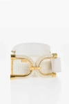 Elisabetta Franchi Woven Fabric Belt With Logoed Closure