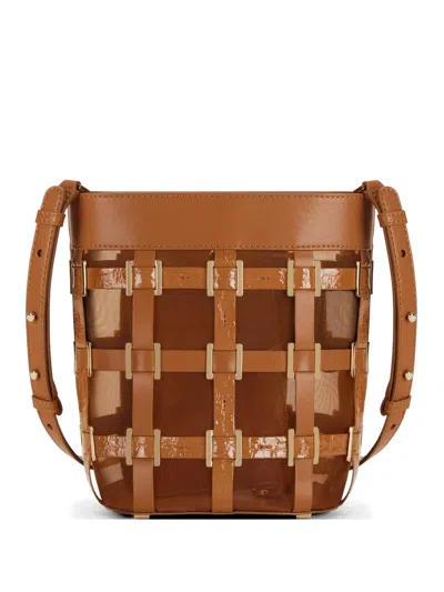 Elisabetta Franchi Woven Leather Tote Bag In Brown