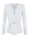 Elisabetta Franchi Wrap Belted Blazer In Blue
