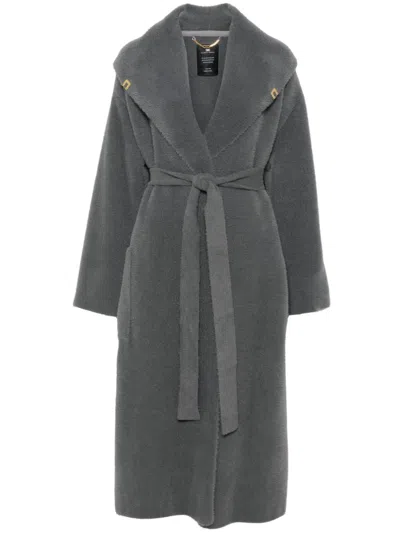 Elisabetta Franchi Wrap Coat In Grey