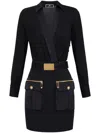 Elisabetta Franchi Wrap-design Cargo-pocket Mini Dress In Black