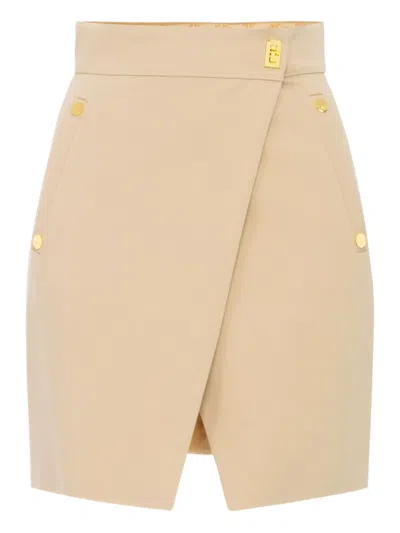 Elisabetta Franchi Wrap-front Utility Skirt In Neutral