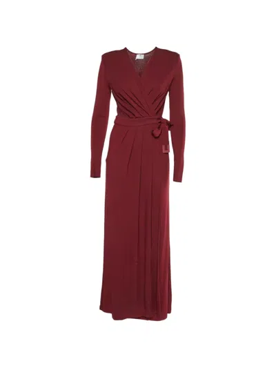 Pre-owned Elisabetta Franchi Wrap Maxi Dress In Red