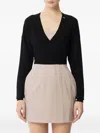 Elisabetta Franchi Wrap Tie-waist Sweater In Black