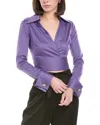 Elisabetta Franchi Wrap Top In Purple