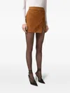 Elisabetta Franchi Wraparound Suede Mini Skirt In Brown