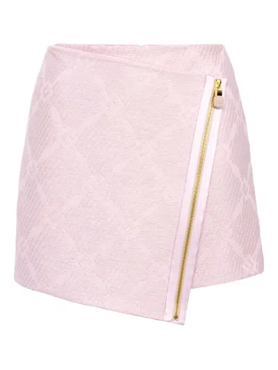Elisabetta Franchi Wraparound Zip-detail Skirt In Pink