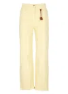 Elisabetta Franchi Straight Cut Cotton Jeans With Belt Loops In Multi