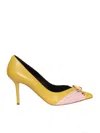 Elisabetta Franchi Leather Bow-detail Pumps In Yellow