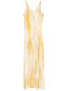 Shop Elisabetta Franchi Yellow Long Dress