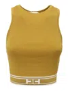 Elisabetta Franchi Yellow Tricot Top In Yellow