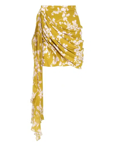 Elisabetta Franchi Yellow Viscose Skirt
