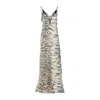Elisabetta Franchi Animal-print Maxi Dress In Burro Nero