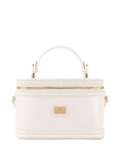 Elisabetta Franchi Zip-around Make-up Bag In Neutral