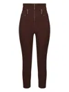 Elisabetta Franchi Zip Crêpe Trousers In Brown