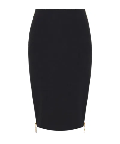 ELISABETTA FRANCHI ELISABETTA FRANCHI ZIP DETAILED MIDI CREPE SKIRT