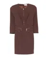 Elisabetta Franchi Merlot Midi Dress With Zipper Detailing In Brown